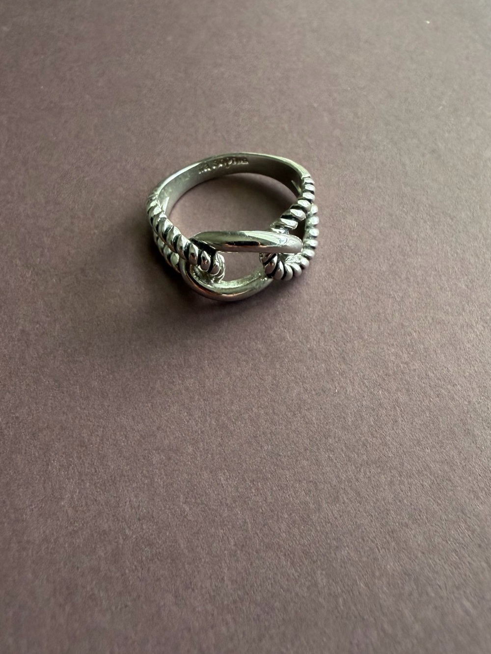 Lia Sophia Silver Knot Rope Ring